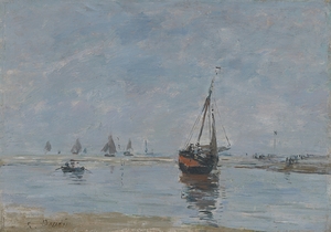 Trouville at Low Tide [ca. 1888–95] by Eugène Boudin [1824–1898]